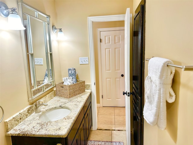 bathroom featuring vanity and tile patterned floors