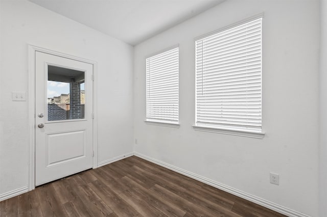 interior space featuring dark wood-type flooring