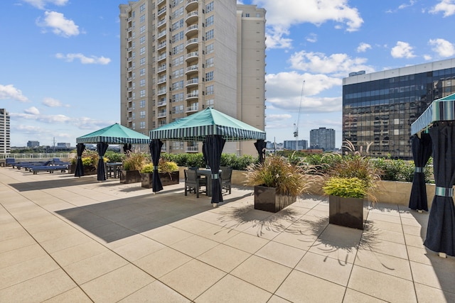 view of community featuring a patio area