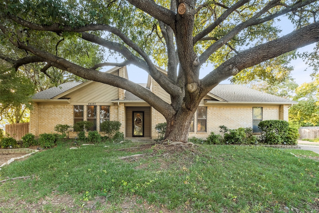 view of front of house with a front yard