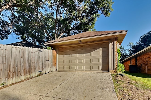 view of garage