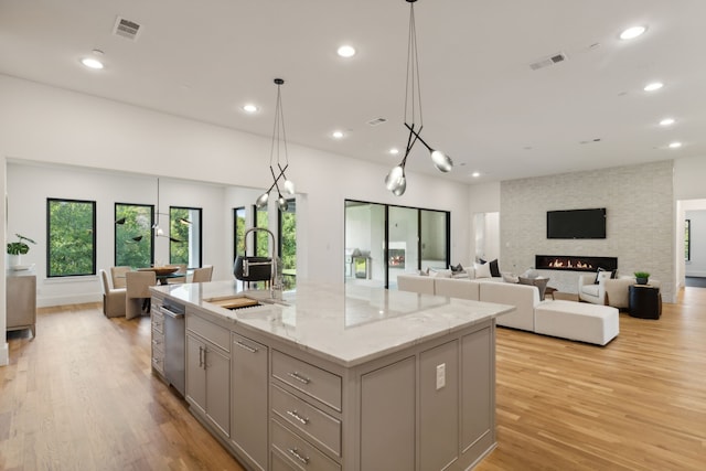 dining area with light wood-type flooring