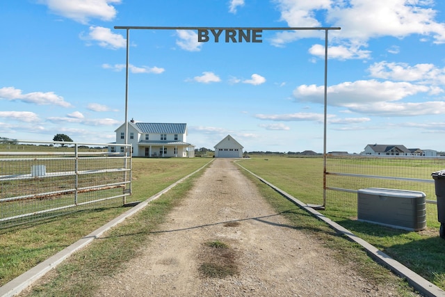 view of road featuring a rural view