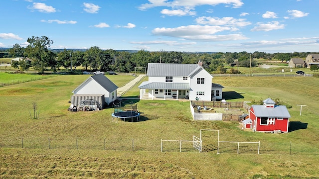 aerial view with a rural view