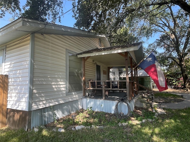 exterior space with covered porch