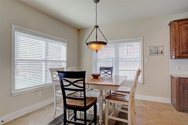 view of tiled dining area