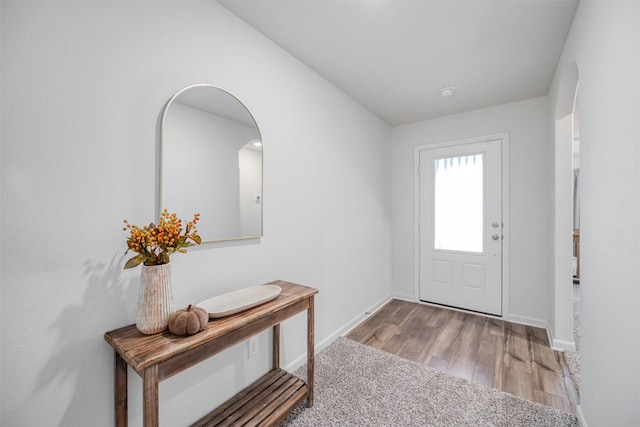 entrance foyer with light hardwood / wood-style flooring