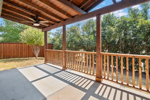 view of patio / terrace with ceiling fan