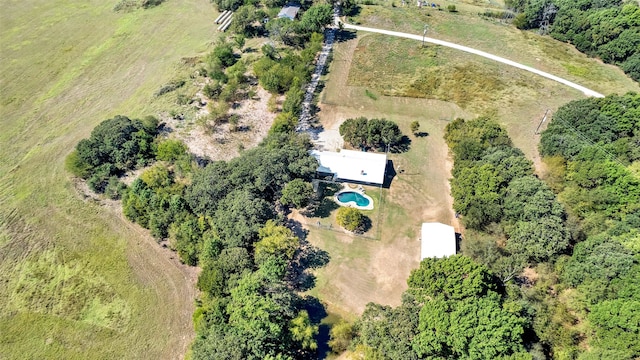 aerial view featuring a rural view