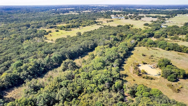 bird's eye view featuring a view of trees