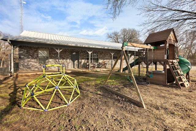 view of jungle gym