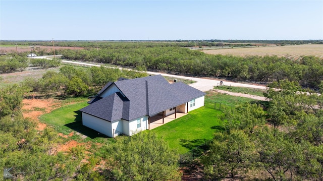 aerial view with a rural view