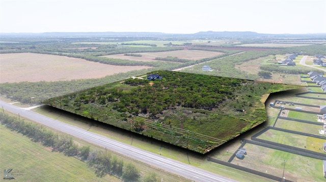 drone / aerial view featuring a rural view