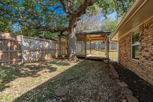 view of yard with a gazebo