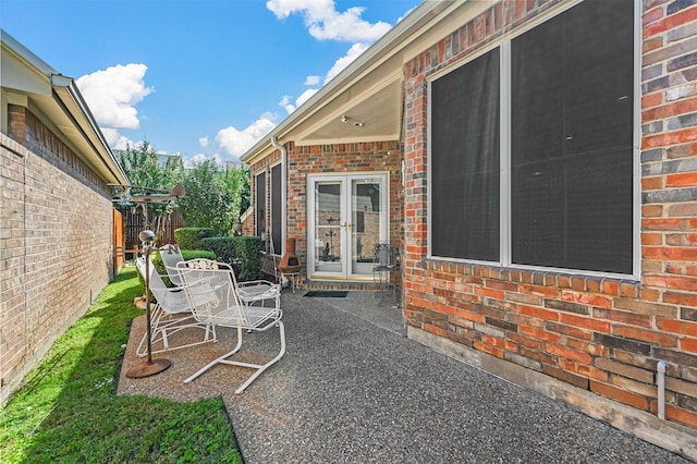 view of patio with french doors