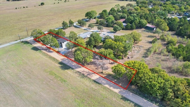 aerial view featuring a rural view