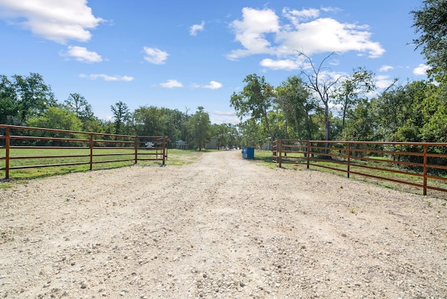 view of community with a rural view