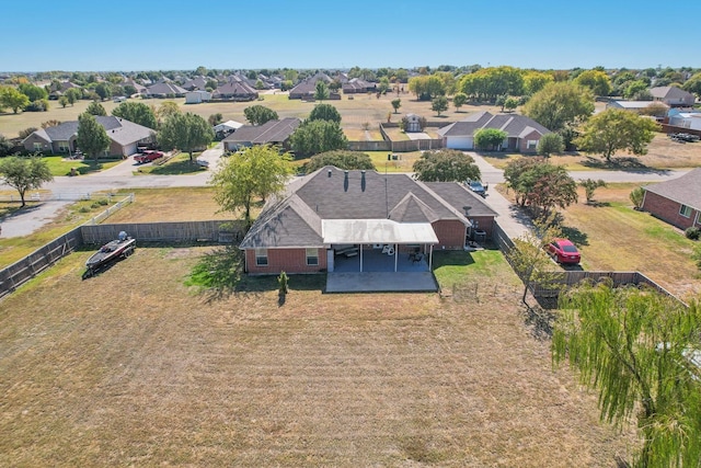 bird's eye view with a residential view