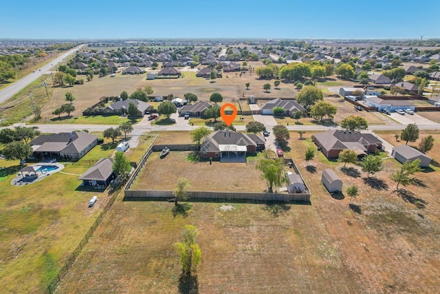 drone / aerial view with a residential view