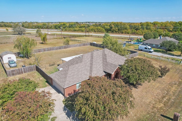 bird's eye view featuring a rural view