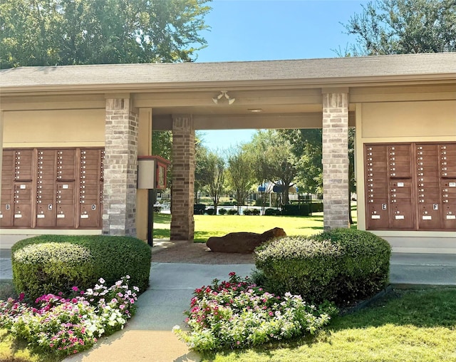 view of community featuring mail boxes