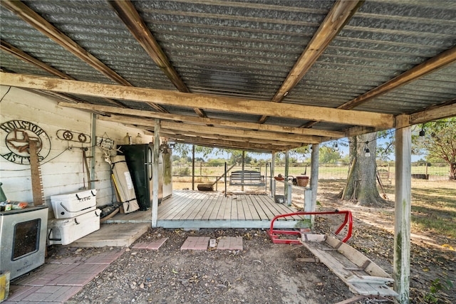 exterior space featuring a wooden deck