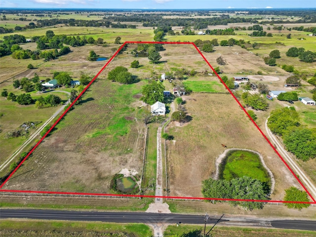 drone / aerial view featuring a rural view