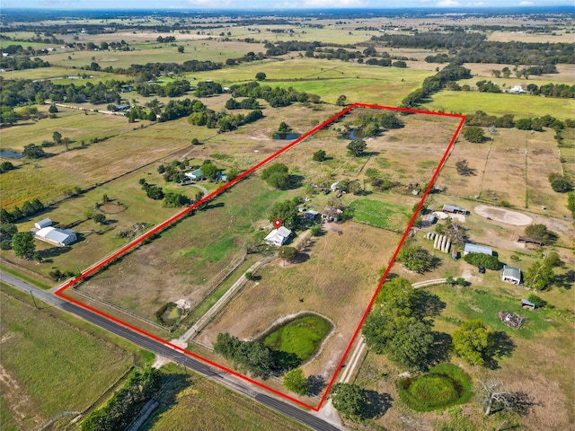 bird's eye view featuring a rural view