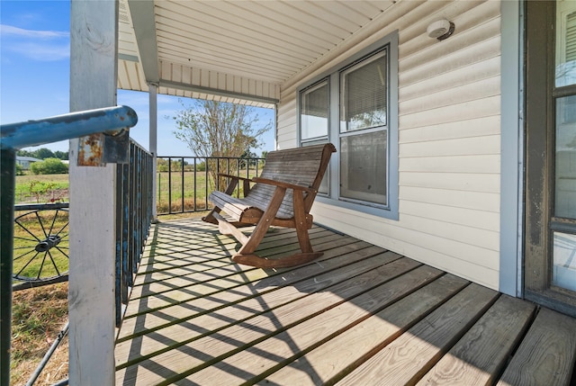 wooden deck with a porch