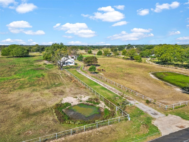 bird's eye view with a rural view