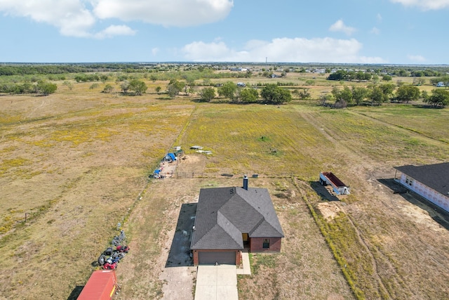 drone / aerial view with a rural view