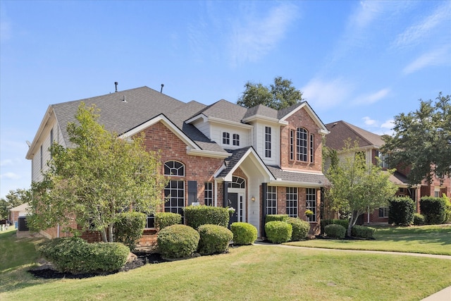 view of property featuring a front lawn