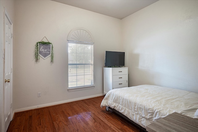 bedroom featuring dark wood-type flooring