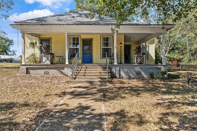 view of front of home with covered porch