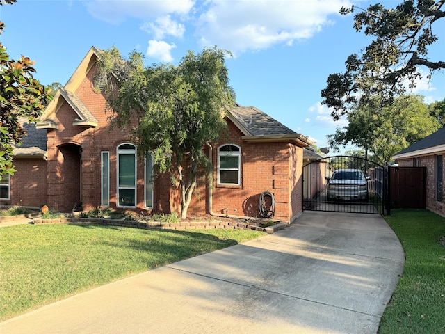 view of front of house with a front lawn