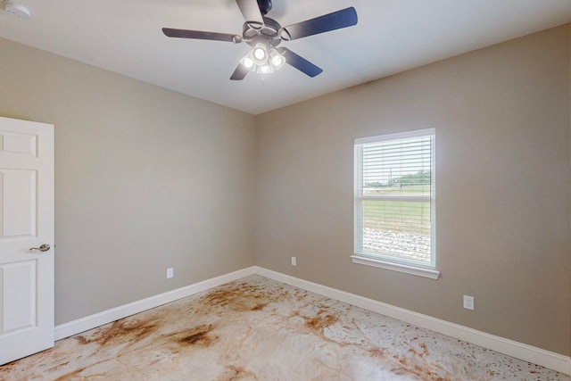 unfurnished room featuring ceiling fan