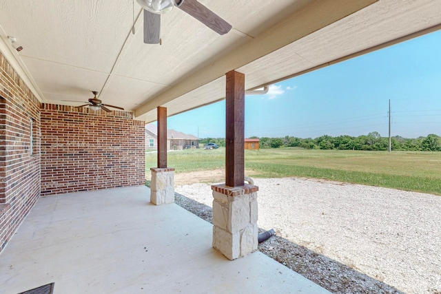 view of patio / terrace with ceiling fan