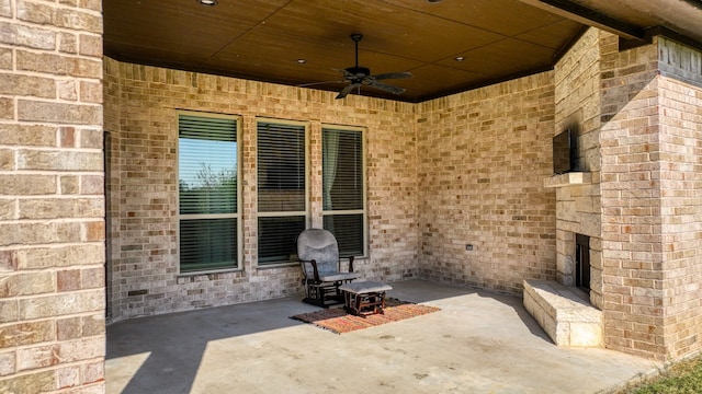 view of patio / terrace with ceiling fan