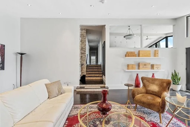 living room featuring hardwood / wood-style flooring