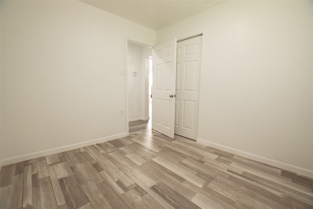 empty room featuring light wood-type flooring