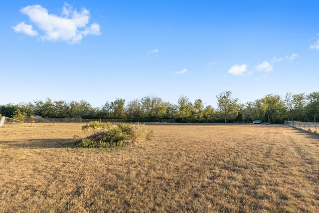 view of yard with a rural view