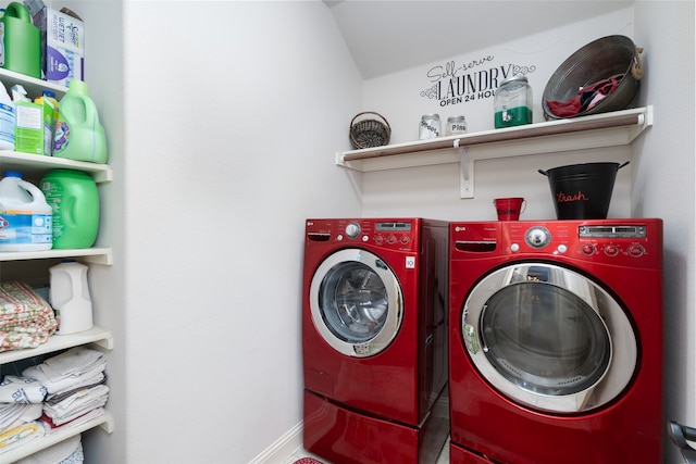 laundry room featuring washing machine and dryer