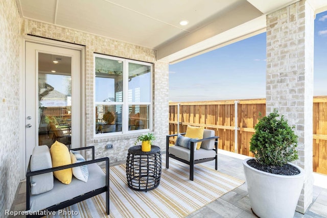 view of patio with an outdoor hangout area