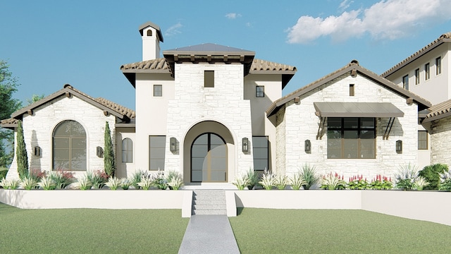 1405 Samantha Way, Keller, TX 76262 - view of front facade featuring stone siding, a tile roof, and stucco siding