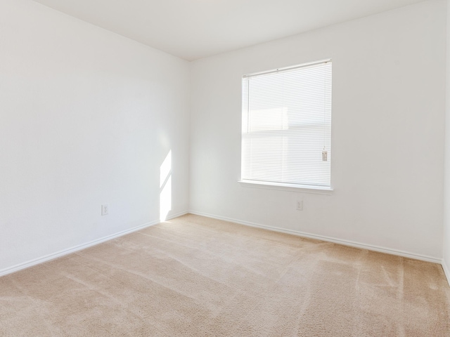 empty room featuring baseboards, a wealth of natural light, and light carpet