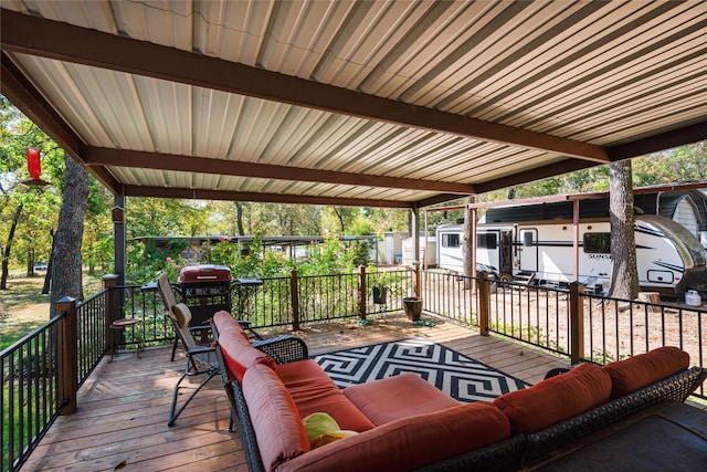 deck featuring an outdoor hangout area