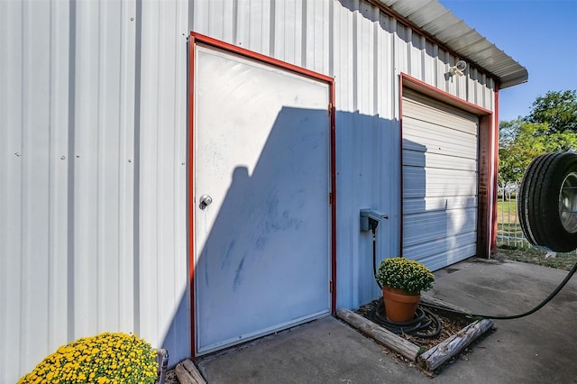 view of garage