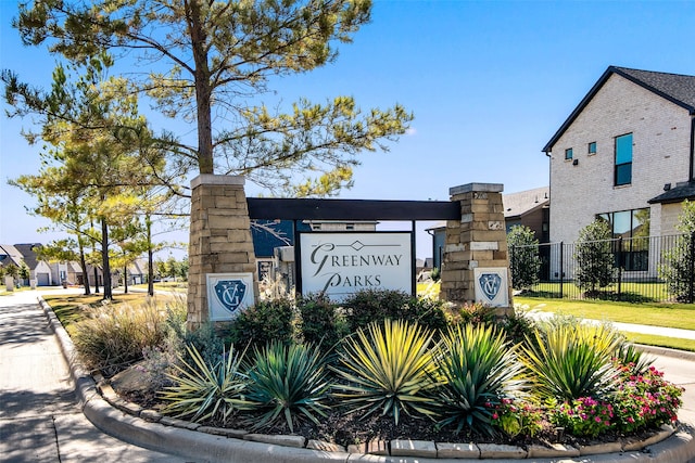 view of community sign