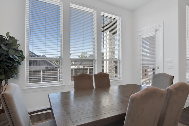 dining space with a wealth of natural light