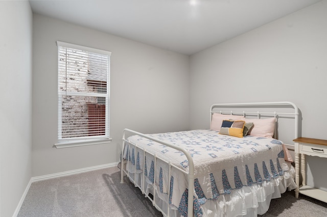 bedroom featuring multiple windows and carpet flooring